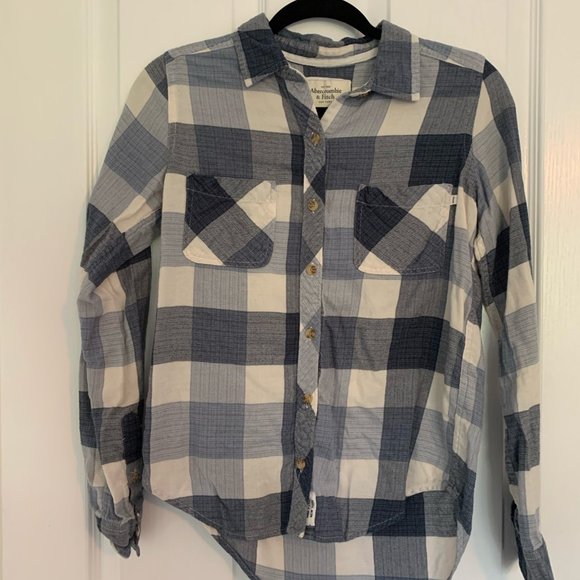 Abercrombie & Fitch Blue Plaid Shirt Size XS - Picture 1 of 2